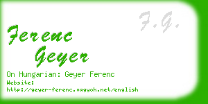 ferenc geyer business card